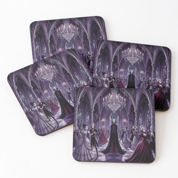 Item preview, Dracula in his dark ballroom illustration gothic vampire art designed and sold by Vintage Designs +.
