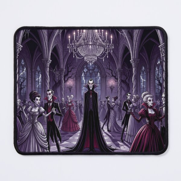 Item preview, Dracula in his dark ballroom illustration gothic vampire art designed and sold by Vintage Designs +.
