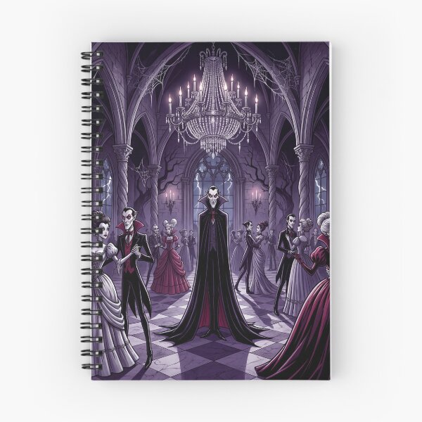 Item preview, Dracula in his dark ballroom illustration gothic vampire art designed and sold by Vintage Designs +.