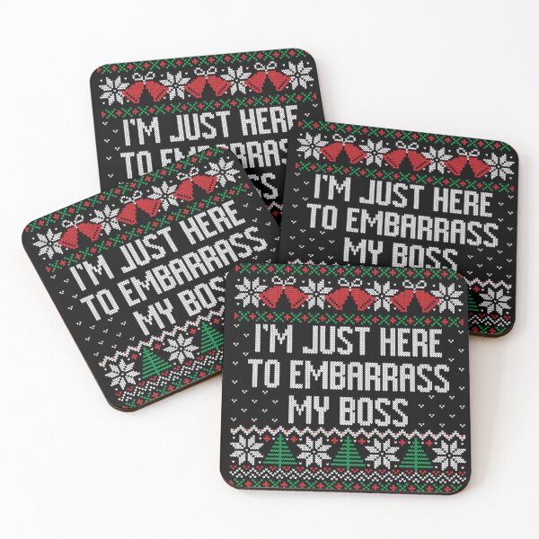 Item preview, I'm Just Here To Embarrass My Boss Funny Ugly Christmas Sweater designed and sold by Jone Cham.