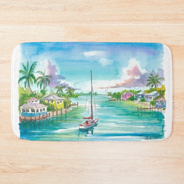Item preview, Sunlit Marsh Harbour on Abaco Island Coastal Serenity designed and sold by artshop77.