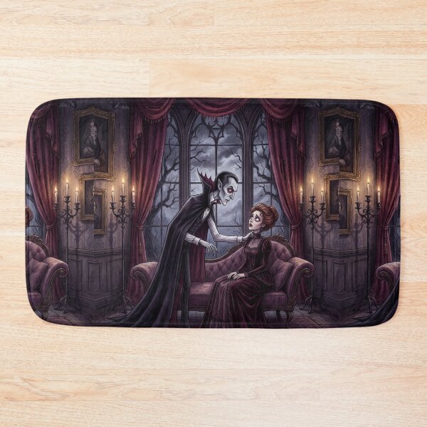 Item preview, Dracula seduces Mina illustration gothic vampire art designed and sold by Vintage Designs +.