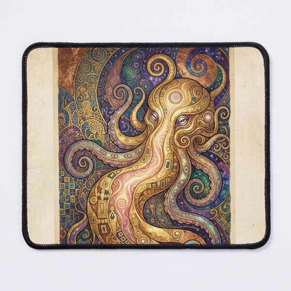 Item preview, Eldritch Golden Serpent creature of folklore watercolor artwork illustration designed and sold by Vintage Designs +.