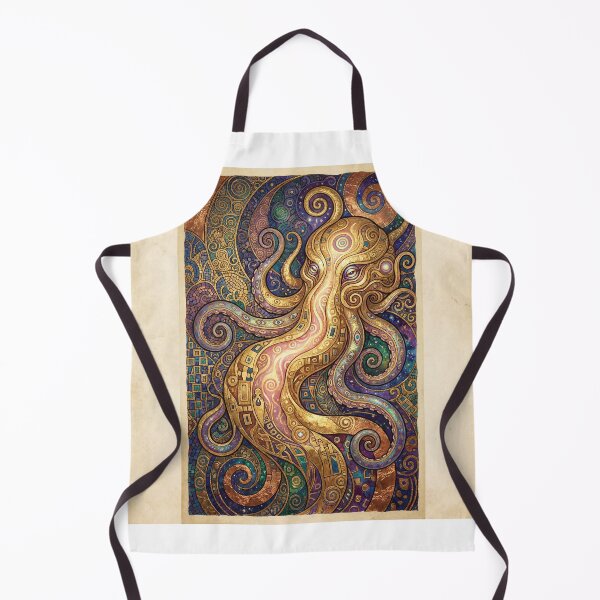 Item preview, Eldritch Golden Serpent creature of folklore watercolor artwork illustration designed and sold by Vintage Designs +.