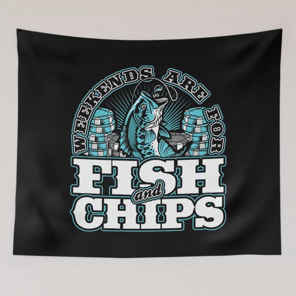 Item preview, Weekends Are For Fish And Chips For Fishing Poker Lover designed and sold by CandyceMillie.