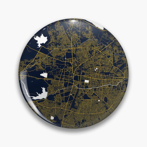 Item preview, Nagpur City Map of Maharashtra, India - Gold Art Deco designed and sold by deMAP.