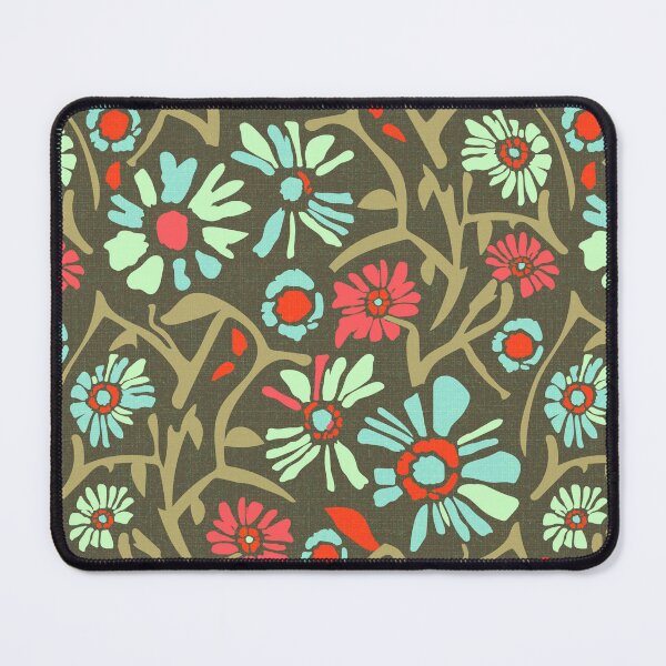 Item preview, Desert. Turquoise flowers on a khaki background designed and sold by Alex  Blud.