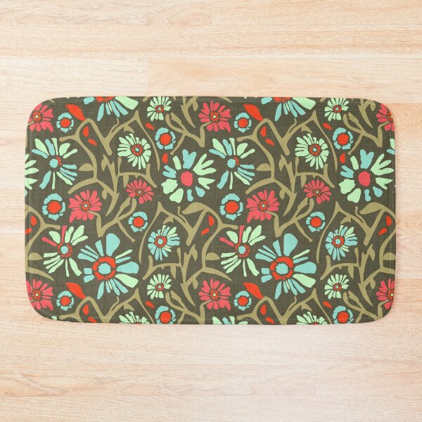 Item preview, Desert. Turquoise flowers on a khaki background designed and sold by Alex  Blud.