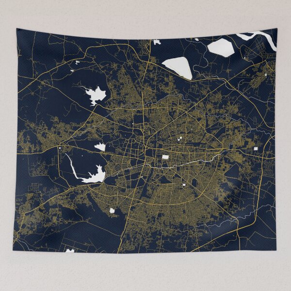 Item preview, Nagpur City Map of Maharashtra, India - Gold Art Deco designed and sold by deMAP.