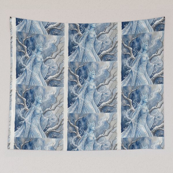 Item preview, Ice Fairy creature of folklore watercolor artwork illustration designed and sold by Vintage Designs +.