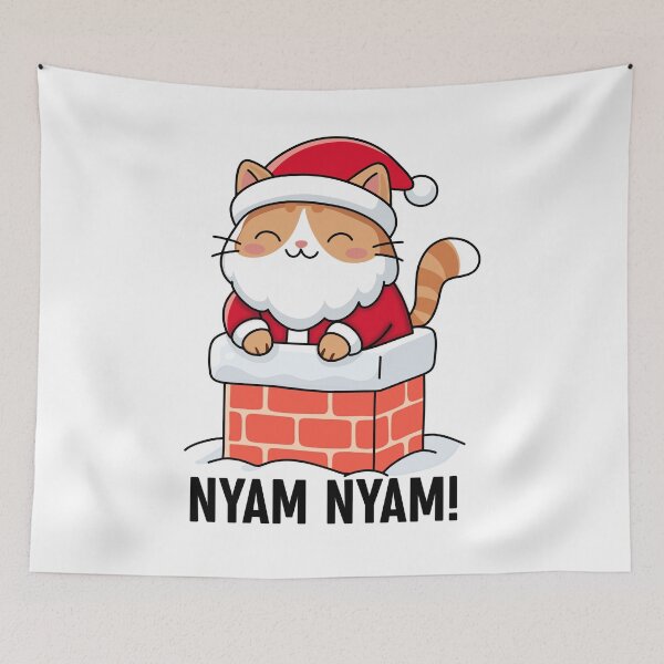 Item preview, Kawaii Cute Christmas Santa Hat Cat designed and sold by TiaChintya.