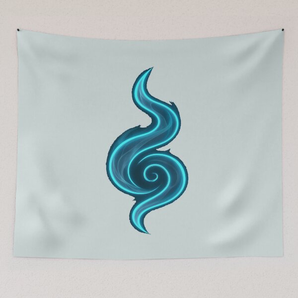 Item preview, Neon Blue Flame Energy Symbol T-Shirt | Glowing Cyber Swirl Power Tee designed and sold by KDesignCrafts.