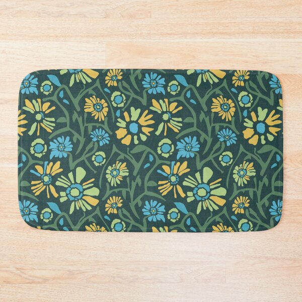 Item preview, Desert. Blue and green flowers on a dark green background designed and sold by Alex  Blud.