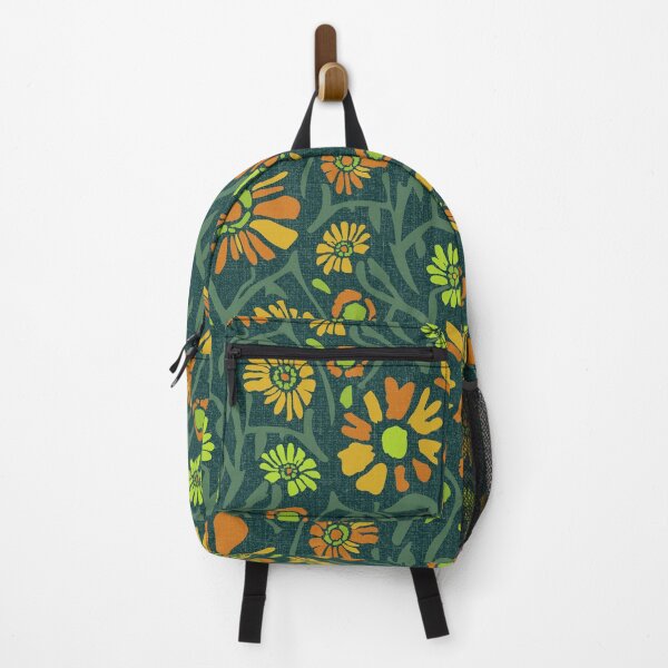 Item preview, Desert. Green and orange flowers on a dark green background designed and sold by Alex  Blud.
