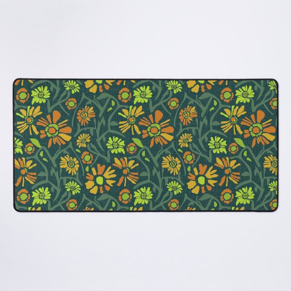 Item preview, Desert. Green and orange flowers on a dark green background designed and sold by Alex  Blud.