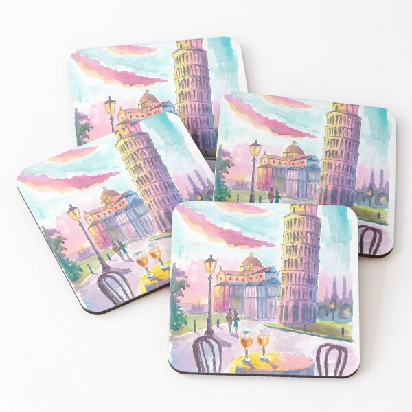 Item preview, Romantic Table for Two in Pisa with View of the Leaning Tower designed and sold by artshop77.