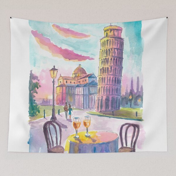 Item preview, Romantic Table for Two in Pisa with View of the Leaning Tower designed and sold by artshop77.