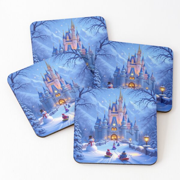 Item preview, Magical Winter Castle – Snowy Fairytale with children, sleigh ride and golden glowing lights designed and sold by FotoworldEdel.