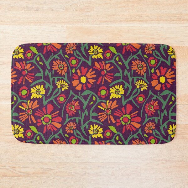 Item preview, Desert. Red and orange flowers on a dark purple background designed and sold by Alex  Blud.