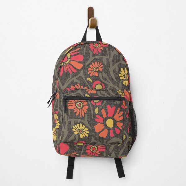 Item preview, Desert. Red and orange flowers on a dark khaki background designed and sold by Alex  Blud.