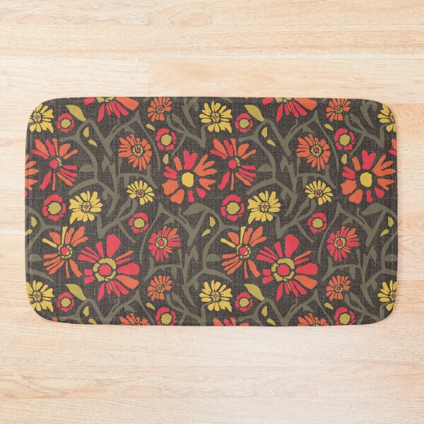 Item preview, Desert. Red and orange flowers on a dark khaki background designed and sold by Alex  Blud.