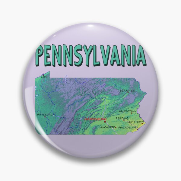 Artikelvorschau, Vintage-Topografische Karte von Pennsylvania, Geschenkidee für Pennsylvania-Fans und Reiseliebhaber entworfen und verkauft von mashmosh.