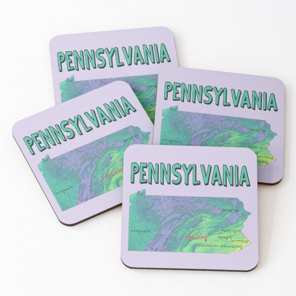 Item preview, Vintage Pennsylvania Topographic Map, PA State Pride & Travel Gift designed and sold by mashmosh.