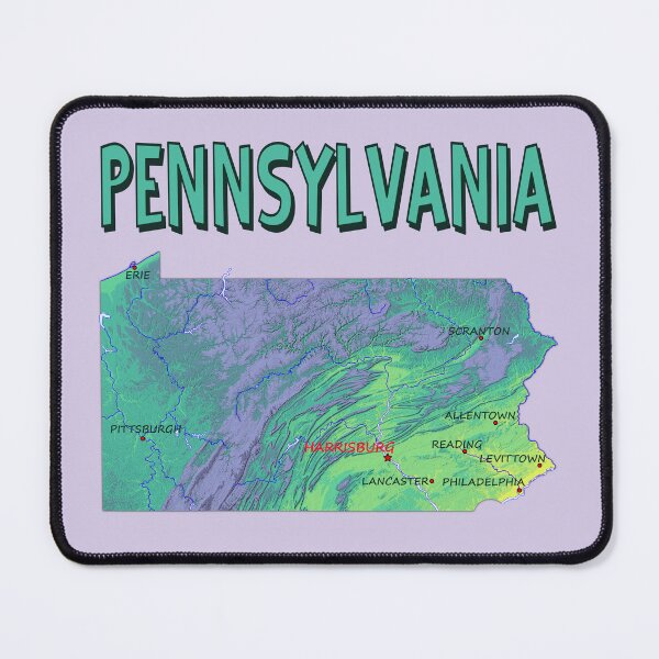 Item preview, Vintage Pennsylvania Topographic Map, PA State Pride & Travel Gift designed and sold by mashmosh.