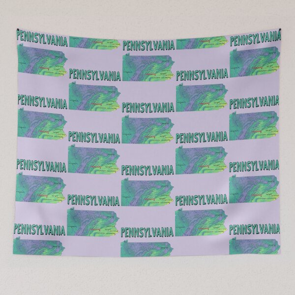 Item preview, Vintage Pennsylvania Topographic Map, PA State Pride & Travel Gift designed and sold by mashmosh.