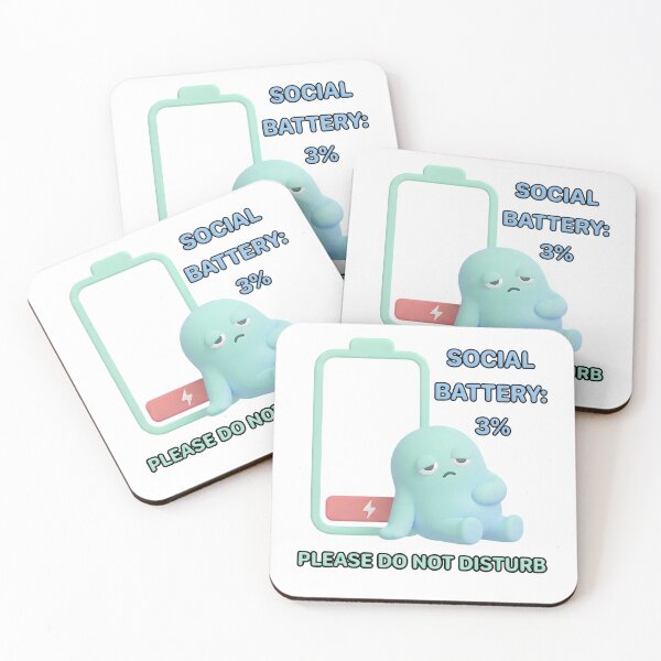 Item preview, Social Battery 3% – Funny Introvert “Please Do Not Disturb” Cute 3D Design designed and sold by ahmedouazza.