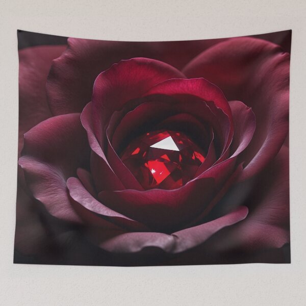 Item preview, Satinheart Rouge – Deep Red Rose with Ruby Core designed and sold by LaLi-Designs.