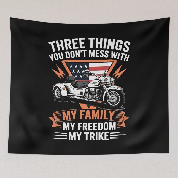 Item preview, Motorcycle Trike Three Wheels American Flag Biker Rules designed and sold by andreaswest.