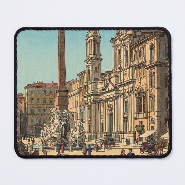 Item preview, Piazza Navona Rome Japanese Woodblock Print designed and sold by Takeda-art.