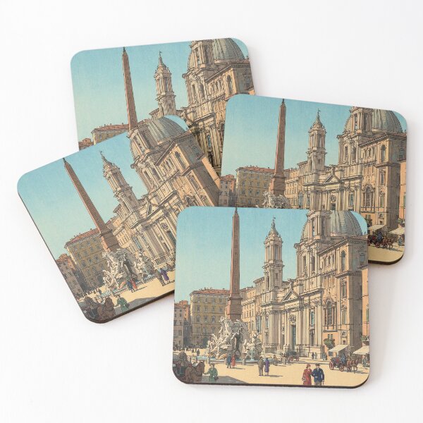 Item preview, Piazza Navona Rome Japanese Woodblock Print designed and sold by Takeda-art.