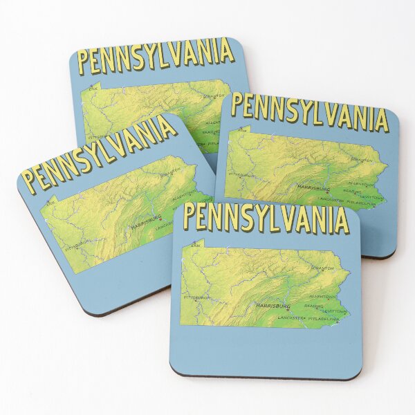 Item preview, Vintage Pennsylvania Map Relief | State Topography, Cities, and Rivers Design designed and sold by mashmosh.