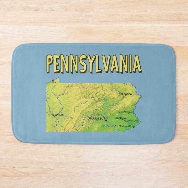 Item preview, Vintage Pennsylvania Map Relief | State Topography, Cities, and Rivers Design designed and sold by mashmosh.