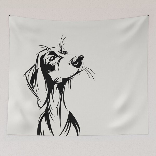 Item preview, Dachshund Line Art Portrait, Minimal Black Dog designed and sold by DoodleMoodSpace.