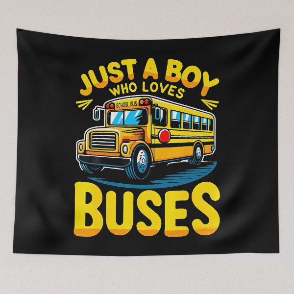 Item preview, Just A Boy Who Loves Buses School Bus designed and sold by AntoinetteKris.