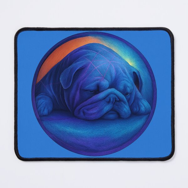 Item preview, Blue Dream Bulldog – UV Glow Art  designed and sold by AnnaMagicArt.