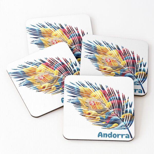 Item preview, Abstract Andorra Flag – Feather Design designed and sold by ArteJorge48.
