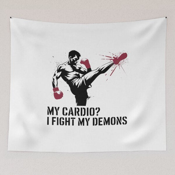 Item preview, My Cardio? I Fight My Demons. – Urban Fighter Street Art Tee designed and sold by WSPrintCrafter.