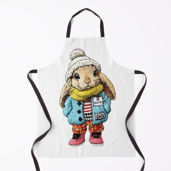 Item preview, Cozy Embroidered Bunny in Winter Outfit | Cute Handcrafted Animal Illustration designed and sold by olenadykun.ai.