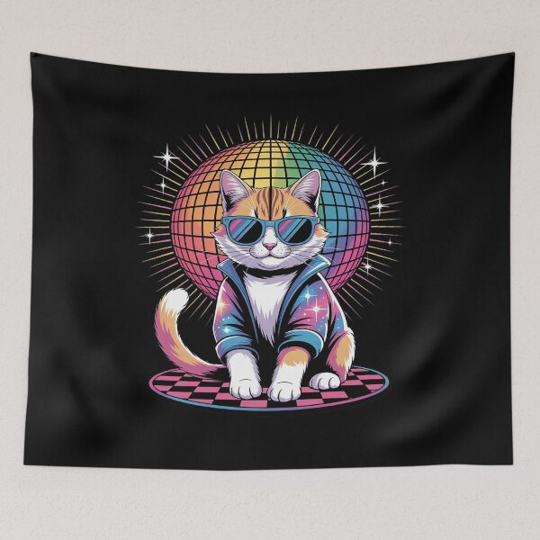 Item preview, Dancing Cat Disco Ball Kitten Kitty Lover Party Animal Men Women Kids designed and sold by andreaswest.