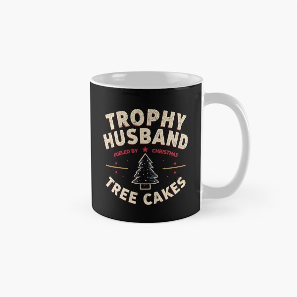 Item preview, Trophy Husband Fueled by Christmas Tree Cakes – Masculine Holiday Badge Design designed and sold by SaritaVerseArt.