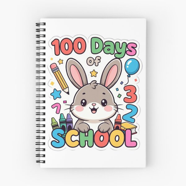 Item preview, Happy 100th Day of School Bunny  Cute Classroom Animal designed and sold by GrumpySableye.