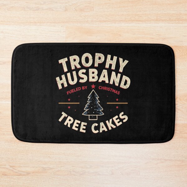 Item preview, Trophy Husband Fueled by Christmas Tree Cakes – Masculine Holiday Badge Design designed and sold by SaritaVerseArt.