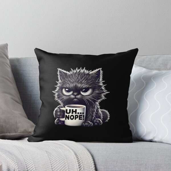 Item preview, Grumpy Animal Uh Nope Cat Coffee Funny Cat designed and sold by CeciliaMay1.