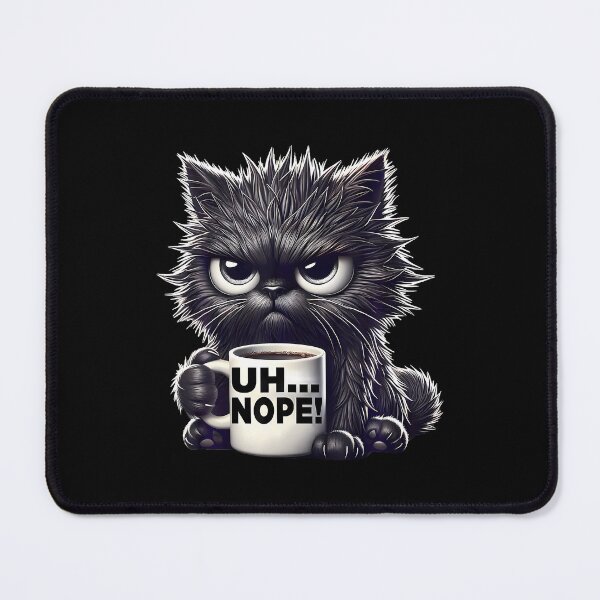 Item preview, Grumpy Animal Uh Nope Cat Coffee Funny Cat designed and sold by CeciliaMay1.