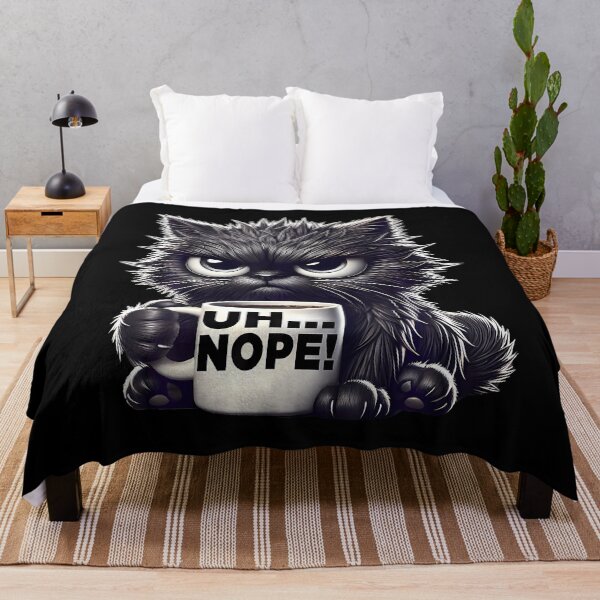 Item preview, Grumpy Animal Uh Nope Cat Coffee Funny Cat designed and sold by CeciliaMay1.