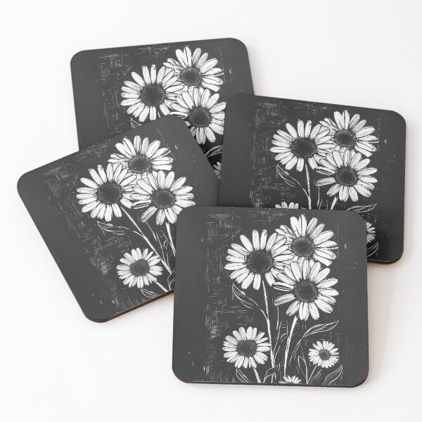 Item preview, Black White Grunge Daisy Lithograph Stamp Girly Gothic  designed and sold by TackyTime.